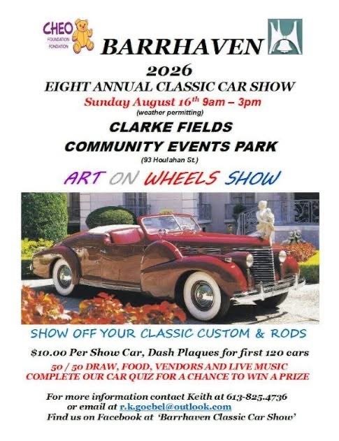 8th Annual Classic Car Show (Art on Wheels) 2026 event poster