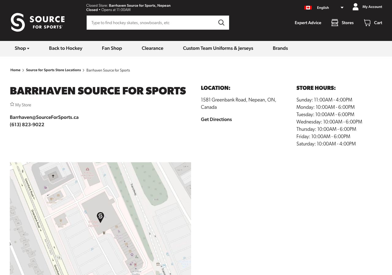 Homepage of Barrhaven Source for Sports