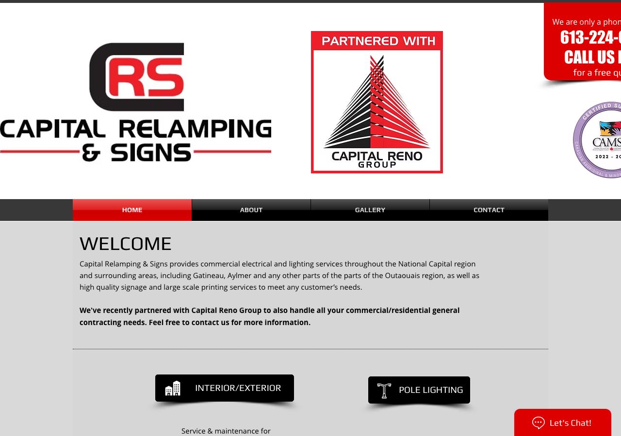 Homepage of Capital Relamping & Signs