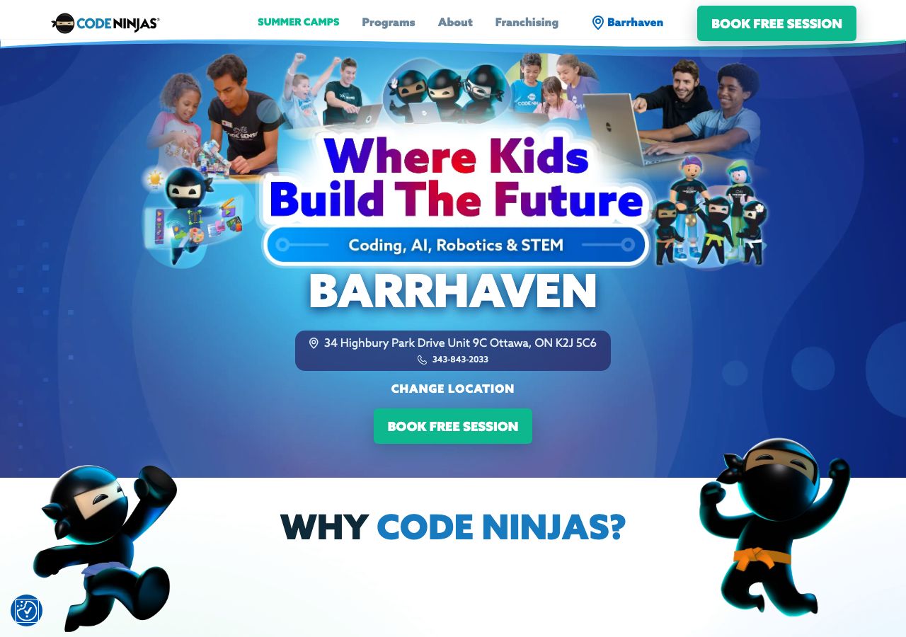Homepage of Code Ninjas
