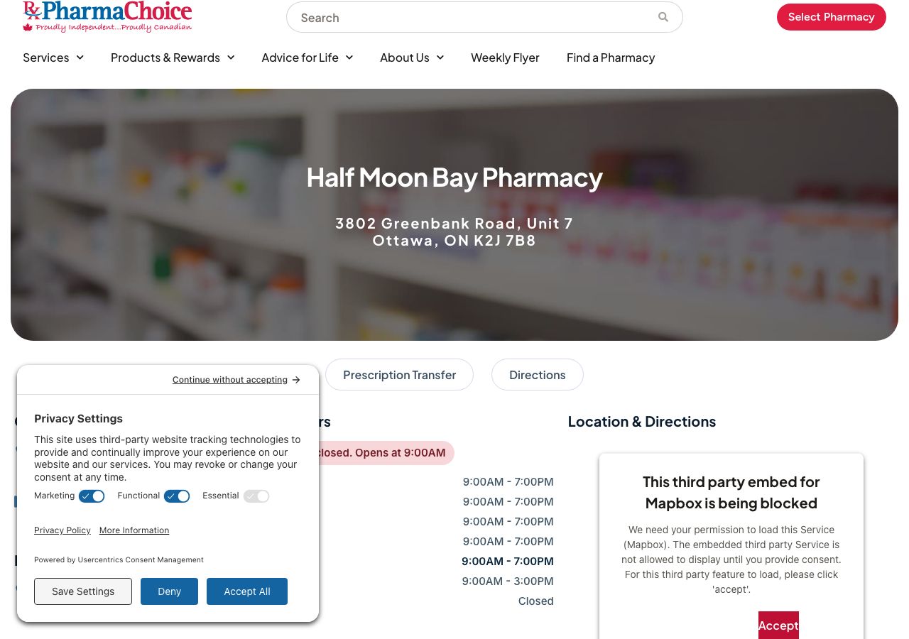 Homepage of Half Moon Bay Pharmacy – PharmaChoice