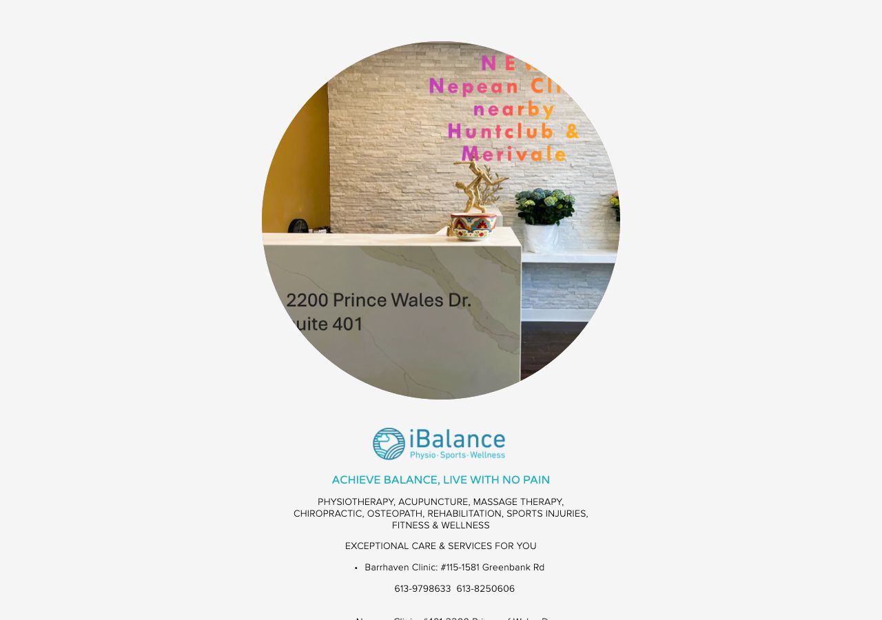 Homepage of iBalance Physio