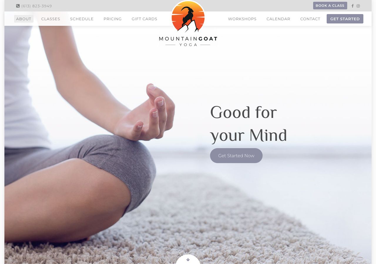 Homepage of Mountaingoat Yoga