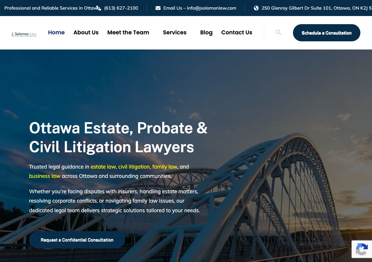 Homepage of Soloman Law
