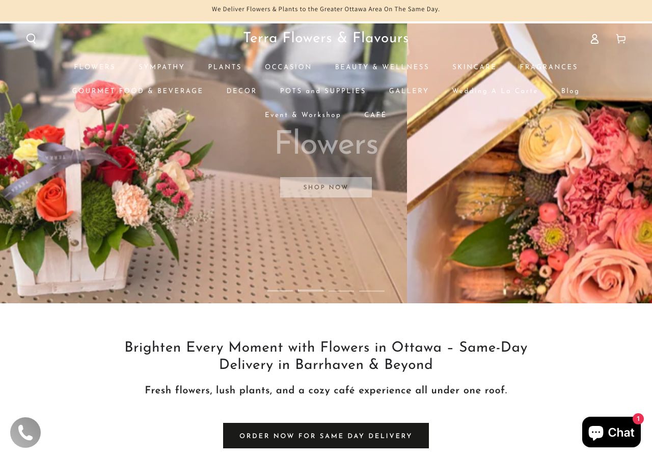 Homepage of Terra Flowers & Flavours