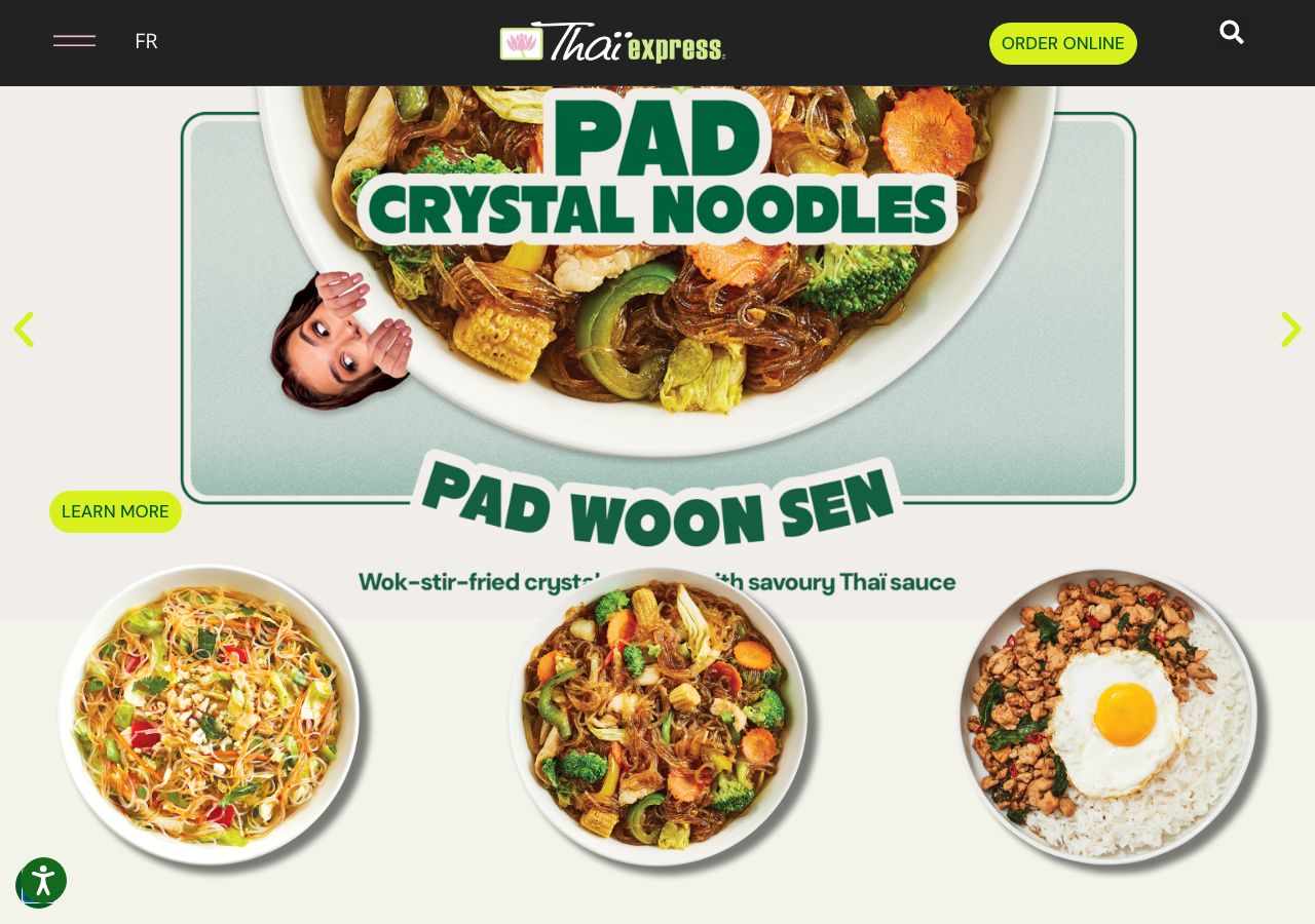 Homepage of Thai Express