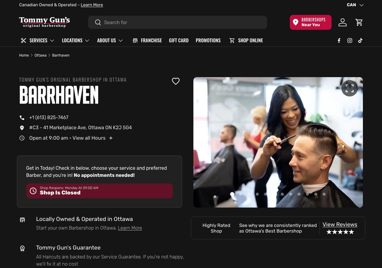 Homepage of Tommy Gun’s Original Barbershop